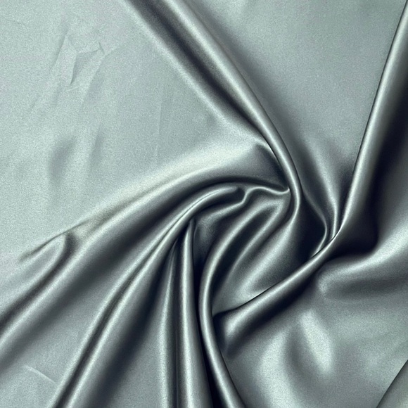 Basil Green Dull Satin Fabric - Picture 2 of 4